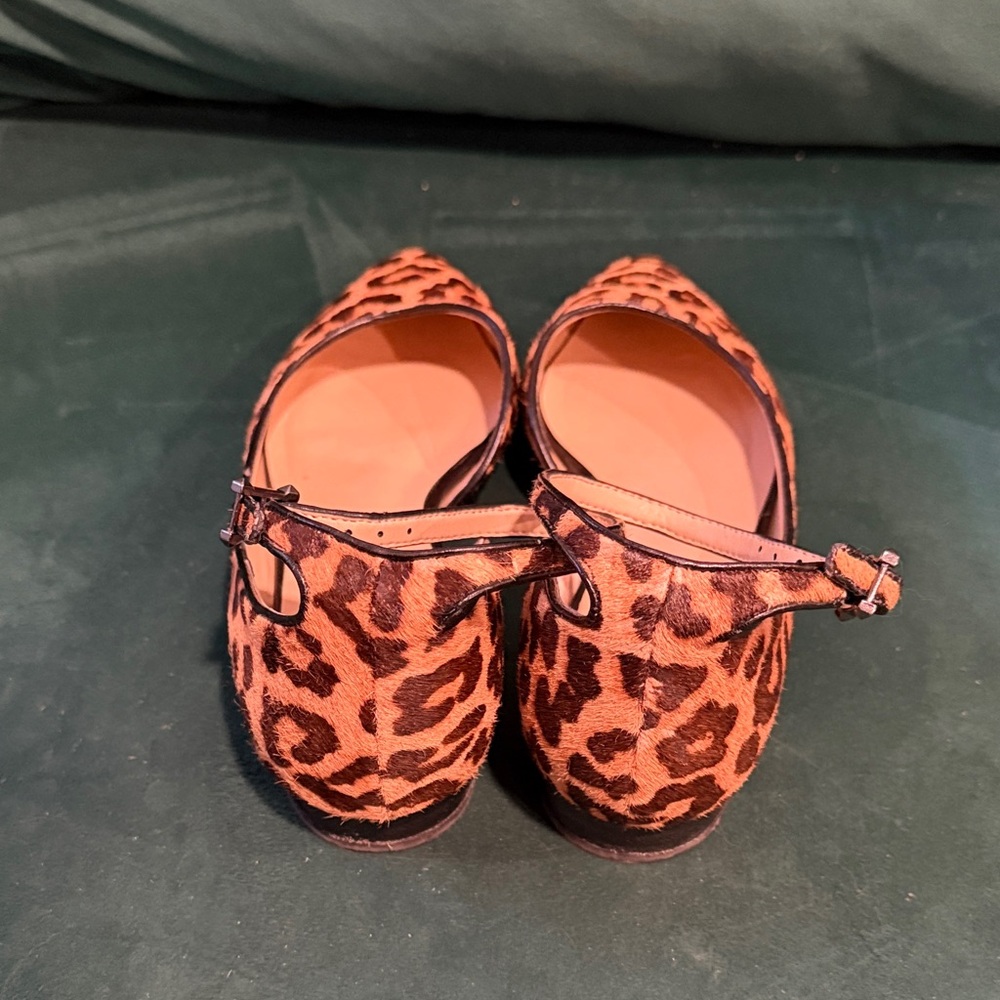 Franco Sarto Animal Print Flats with Ankle Strap - Picture 4 of 5